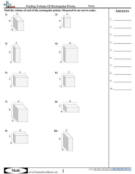 5.md.5b Worksheets - Finding Volume Of Rectangular Prisms  worksheet